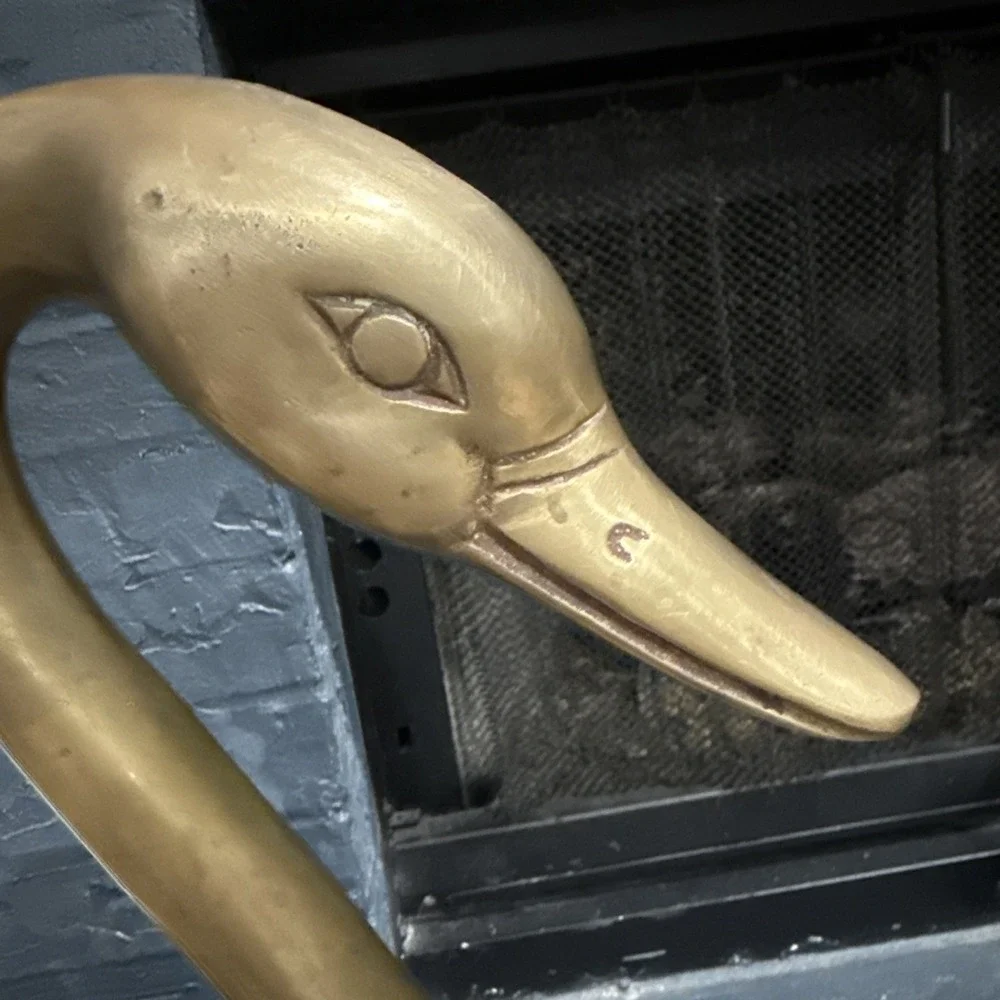 Vintage XL Brass Swan Figurine 21